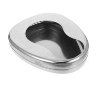VALICLUD Stainless Steel Bedpan Portable Lightweight Bedpan for Elderly and Bedridden Patients Heavy Duty Sturdy Bed Pan for Home and Travel Use with Smooth Surface for Comfortable Patient