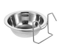 VALICLUD Stainless Steel Bird Bowl Feeder with Hook, Medium Hanging Parrot Food Cup for Cockatiels, Multi-Function Bird Feeding Holder Suitable for Birdcages and Pet Supplies