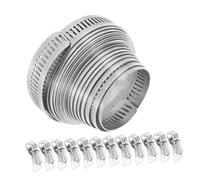 VALICLUD Stainless Steel Metal Hose Clamp Band with Holes Heavy Duty Adjustable Pipe Clamp with Screws Steel Strap for DIY Maintenance