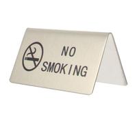 VALICLUD Stainless Steel No Smoking Table Board Smooth Surface and Stackable Tent-shaped Design for Restaurants and Public Places Printing Sign