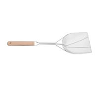 VALICLUD Stainless Steel Oil Strainer with Wooden Handle Frying Scoop for Fast Draining and Skimming Hot Oil Suitable for French Fries Donuts Hot Pot Cooking and Frying