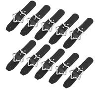 VALICLUD Star Buckle Shoe Accessories 10Pcs Black Faux Leather Five-Pointed Buckle Set for DIY Sneakers and Outdoor Activities