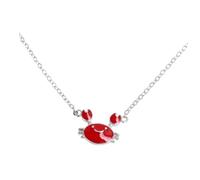VALICLUD Sterling Silver Crab Necklace for Women Charming Animal Jewelry Dripping Red Glaze Romantic Charm Necklace for Everyday Wear Special Occasions