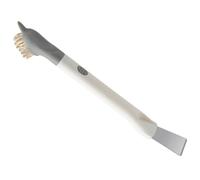 VALICLUD Stove Cleaner Brush with High Density Bristles and Stainless Steel Scraper, Safe for Non-stick Cookware, Compact Design for Small Spaces and Effective Kitchen Cleaning
