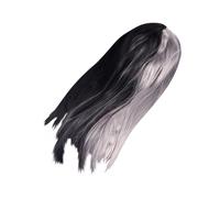VALICLUD Straight Synthetic Wig Long Hair with Two-Tone Colour-Blocking Design for Halloween Cosplay and Theme Parties