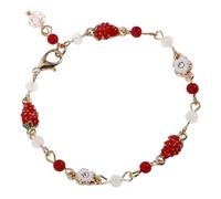 VALICLUD Strawberry Charm Bracelet for Women and Boho Jewelry with Chic Fruit Pendant Polished Classic Colors Elegant Cartoon Friendship Accessory