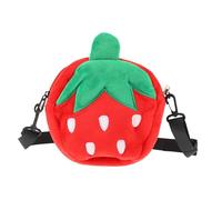 VALICLUD Strawberry Shaped Shoulder Bag Lightweight Plush Crossbody Purse with Smooth Zipper for Daily Outdoor Use Casual Chic Leisure Pouch Random Color
