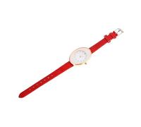 VALICLUD Stylish Quartz Watch for Women with Adjustable Red Pu Leather Strap Casual Fashionable Ladies Wristwatch Suitable for Daily Wear and Office Use