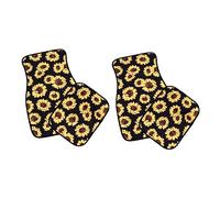 VALICLUD Sunflower Butterfly Print Car Interior Floor Mats Decorative Non-slip Front and Rear Automobile Carpet Foot Mats for Vehicle Protection and Stylish Interior Enhancement
