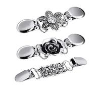 VALICLUD Sweater Cardigan Clip 3 Pieces Vintage Shape Alloy Brooch for Women Retro Cinch Clip Shawl Pin