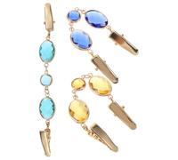 VALICLUD Sweater Clips Random Color Glass Crystal Women 3pc Cardigan Collar Clips with Rhinestone Material, Elegant Classic Design, for Holding Scarf Ends Together on Lightweight Jackets