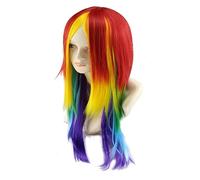 VALICLUD Synthetic Lace Front Wig Cosplay Wig High Temperature Comfortable Long Party Stage Performance