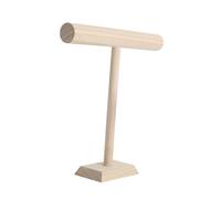 VALICLUD T-shaped Bangle Holder Jewelry Stand Simple Elegant Premium Wood Storage Hold and Display Bracelets Necklaces for Storefront Displays Creative Khaki Design