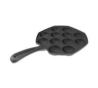 VALICLUD Takoyaki Pan Cast Iron Grill Pan with 12 Molds for Baking Octopus Meat and Pancakes, Nonstick Surface and Heat Retention for Efficient Home Cooking