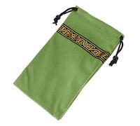 VALICLUD Tarot Cards Bag Portable Velvet Tarot Cards Organizer for Storage Jewelry Durable Design for Travel and Everyday Use Green Embroidered Pouch