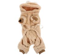 VALICLUD Thermal Winter Dog Coat with Hood Small Dogs Warm Fleece Pet Apparel Soft Thick Puppy Clothes for Cold Weather Brown