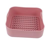 VALICLUD Thickened Silicone Air Fryer Grill Plate Square Large Pink Non Stick Grill Basket Kitchen Food Heating and Cooling Dish for Versatile Cooking