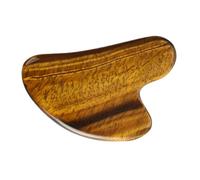 VALICLUD Tiger's Eye Gua Sha Massage Board for Face Body Practical Scraping Tool with Ergonomic Dolphin Shape Light Brown Natural Stone for Muscle Relaxation and Improved