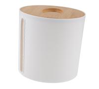 VALICLUD Toilet Paper Roll Dispenser with Lid Round Kitchen Paper Holder with Stable Non Slip Base Decorative Bathroom Tissue Box Cover for Countertop and Patio Use
