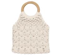 VALICLUD Tote Bag with Round Handle Crochet Purse Straw Beach Bag Macrame Purse for Women