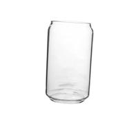 VALICLUD Transparent Can-Shaped Glass Cup Practical Water Glass for Cold Drinks Beer Juice Milk with Flat Base Portable Lightweight Design