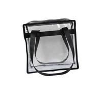 VALICLUD Transparent PVC Shoulder Bag Lightweight Handbag for Women Large Capacity Tote for Beach Travel Concerts Work and School Black Summer Shoulder Tote