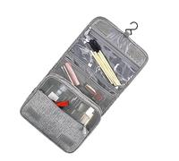 VALICLUD Travel Cosmetic Pouch Organizer Large Capacity Toiletry Bag Built-in Hook Fold Out Drawstring Bag for Underwear Socks Cosmetics TSA Approved Portable Light Grey