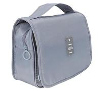 VALICLUD Travel Hanging Toiletry Bag with Hook Large Foldable Waterproof Cosmetic Bag for Men and Women Portable Personal Care Organizer in Light Grey