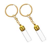 VALICLUD Travel Perfume Bottle Set 2pcs Refillable Glass Vials with Keychain and Acrylic Cap Large Size Portable Containers for Perfume Essential Oil Storage