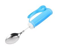 VALICLUD Tremble Elderly Tableware Adaptive Disability Spoon with Soft Silicone Handle for Disabled Polished Stainless Steel Utensil for Strength and Stability