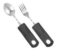 VALICLUD Tremble Elderly Tableware Lightweight Non Skid Adaptive Spoon and Fork for Disabled and Arthritis Patients Easy Grip Multi Use Utensils for Hand Tremors and Rehabilitation