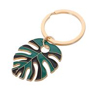VALICLUD Tropical Monstera Leaf Keychain Cute Green Alloy Accessory with Glossy Enamel Finish Distinctive Hollow Shape for Hawaiian Themed Parties and Everyday Use