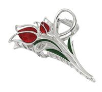 VALICLUD Tulip Flower Hair Claw Clip for Women Strong Durable Jaw Clamp with Flexible Hold Elegant Silver Hair Clamp for Weddings Office Travel and Daily Styling