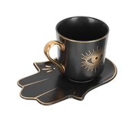 VALICLUD Turkish Blue Eye Ceramic Coffee Cup Decorative Evil Eye Design Smooth Edges Elegant European Style Mug for Tea Milk Hot Chocolate Water Juice