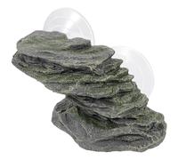 VALICLUD Turtle Basking Rock Aquarium Stones Turtle Platform Resin Step Ramp Design Black Climbing Platform for Reptile Exercise and Fish Tank Landscape Decoration