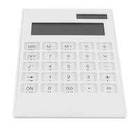 VALICLUD Ultrathin Solar Calculator White with Large Buttons Electronic Office Calculator for Finance and Working Use No Battery Required