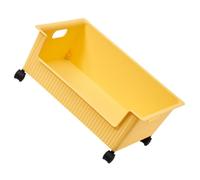VALICLUD Under Desk Bookcase Wheels Sturdy Plastic Storage Bin with Handle Easy-move Mobile Organizer for Students Classroom and Home