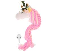 VALICLUD Unicorn and Space Saving Hair Accessories Organizer for Women and Teens, Pink Cloth Wall Hanging Bow Storage with Multi-functional Design for Home Organisation