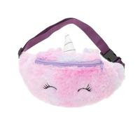 VALICLUD Unicorn Plush Waist Bag Crossbody Sling Bag for Girls Purple Embroidered Cartoon Cute Winter Use