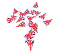 VALICLUD Union Jack Triangle Flag Bunting Banner Polyester Hanging Decorative Garland for Outdoor Parties Festivals National Celebrations