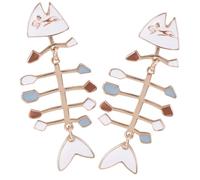VALICLUD Unique Fish Bone Earrings for Women Alloy Creative Dangle Jewelry Quirky Statement Accessory for Daily Wear Travel Party Charm