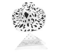 VALICLUD Unisex Cowgirl Hat with Cow Print and Bandana Premium Felt Material Costume Accessory for Disco Party Festival Outdoor Activities