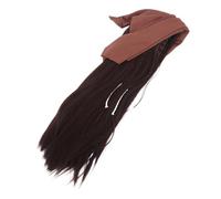 VALICLUD Unisex Pirate Carnival Wig with Brown Hair and Bandana Natural-looking Cosplay Accessory for Halloween Captain Costume and Party Dress-up