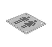 VALICLUD Unisex Stainless Steel Restroom Sign Elegant Brushed Metal Toilet Door Marker for All Gender Lavatories Easy Installation Robust and