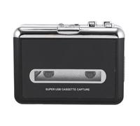 VALICLUD USB Cassette Music Player Audio Digital Converter Personal Cassette Player with Editing Software and Music Playback Portable Design Black Abs Metal for Home Use