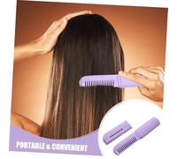 VALICLUD USB Rechargeable Heated Hair Straightening Brush with Scalp Massage Cordless Compact Hair Styler for Women Portable Travel Straightener Comb in Purple