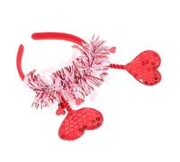 VALICLUD Valentine's Day Heart Headband Glittering Accents Romantic Hair Accessory for Parties and Weddings for Women and Girls Celebrating Love