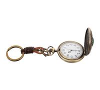 VALICLUD Vintage Antique Pocket Watch Keychain with Retro Flip Cover Classic Quartz Mechanical Watch for Men and Women Unique Decorative Gift for Birthdays and Weddings
