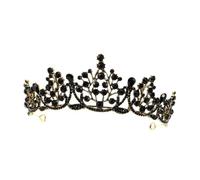 VALICLUD Vintage Baroque Bridal Crown Retro Black Wedding Hair Accessories Lightweight Eco Friendly Classic Design for Brides Party Ceremony Proms Photography