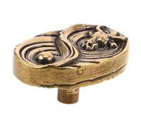 VALICLUD Vintage Brass Bull Head Cabinet Knobs Copper Drawer Pulls for Kitchen Wardrobe Bathroom Furniture Chinese Symbolism for Positive Energy Classic Retro Design with Screws Included